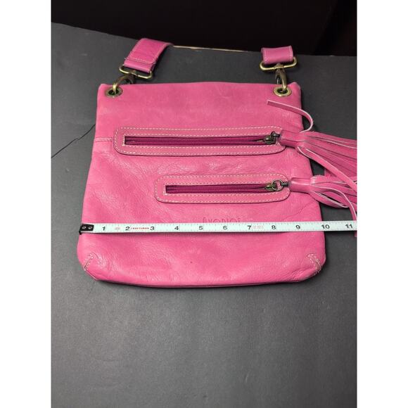 AVORIO Purse Bright Pink Super Soft Beautiful Leather Crossbody Made In Italy - Picture 7 of 8